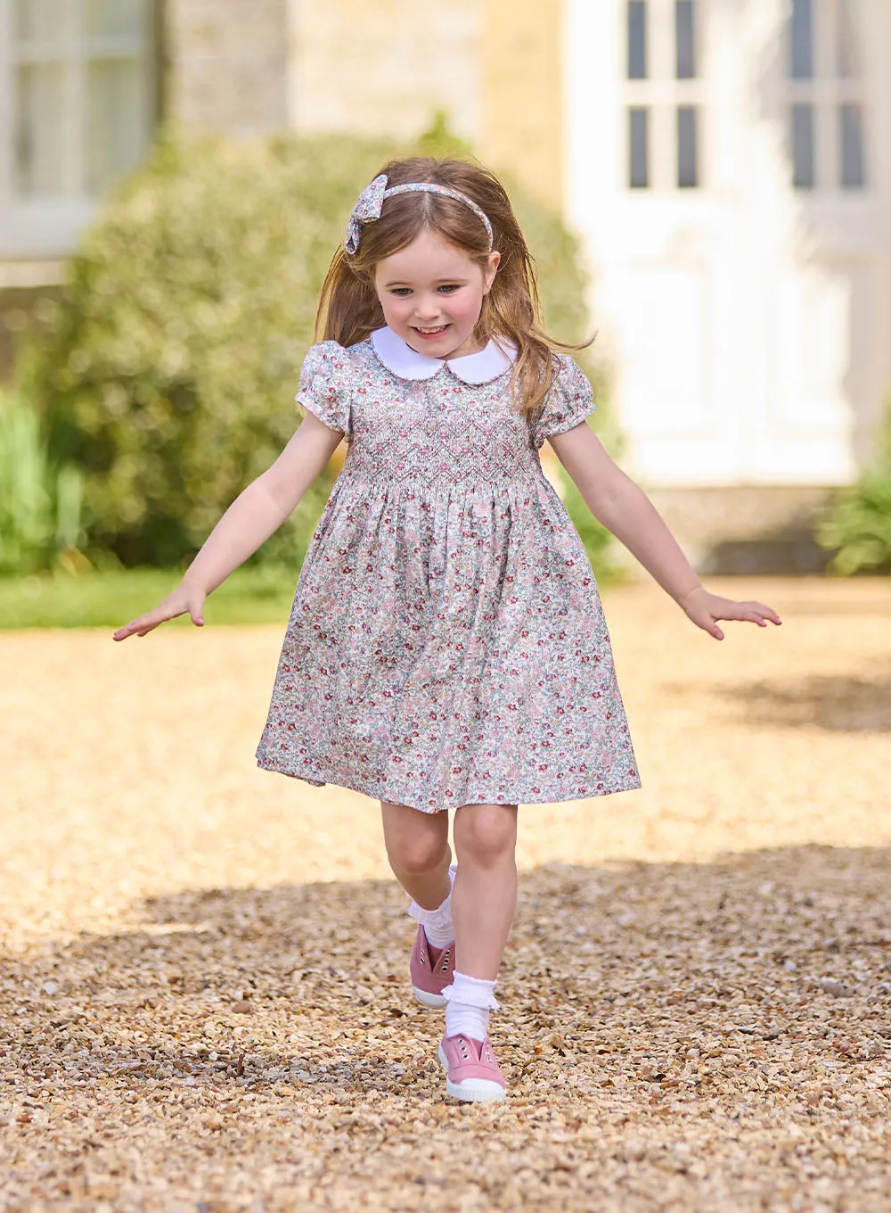 Big Bow Headband in Pink Floral