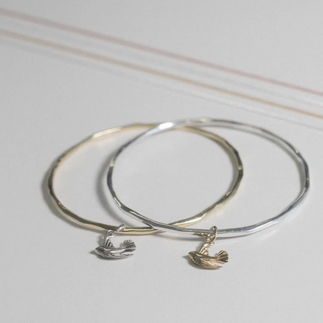 Bird Bangle | Silver - Gold