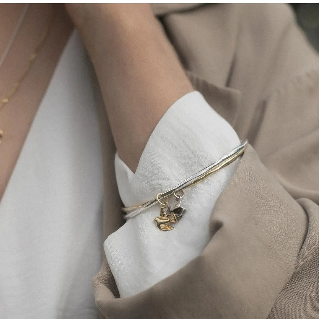 Bird Bangle | Silver - Gold