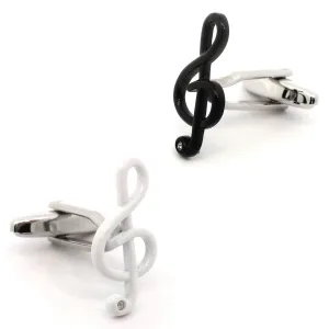 Black & White Treble Clefs Cufflinks