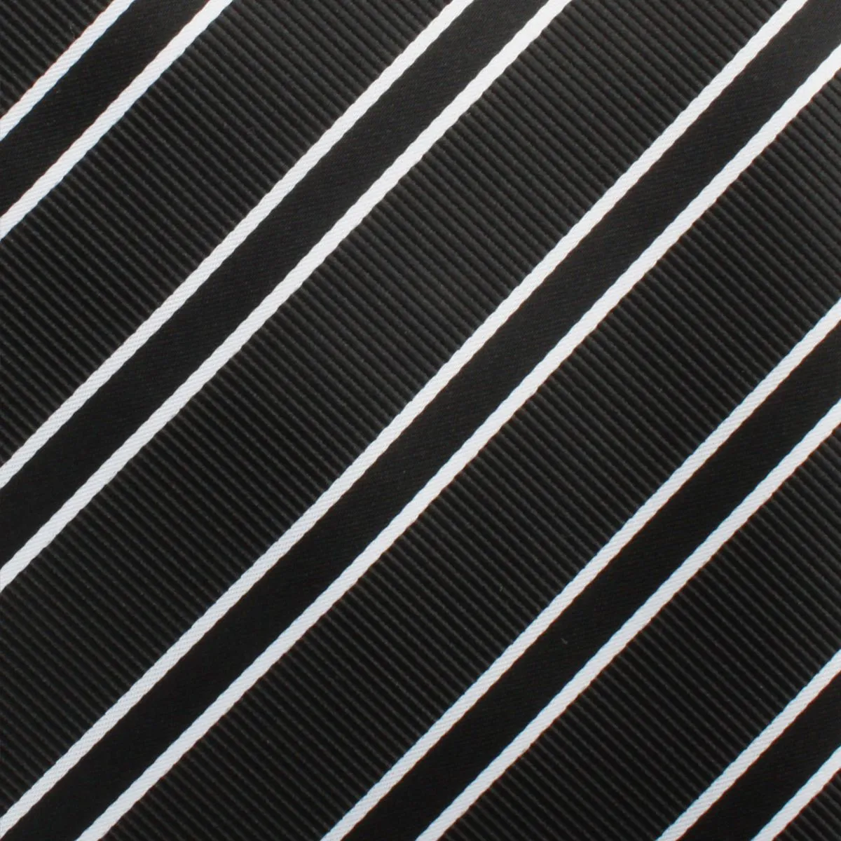 Black Double Stripe Pocket Square