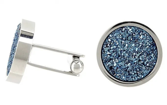 Blue Druzi Quartz Cufflinks