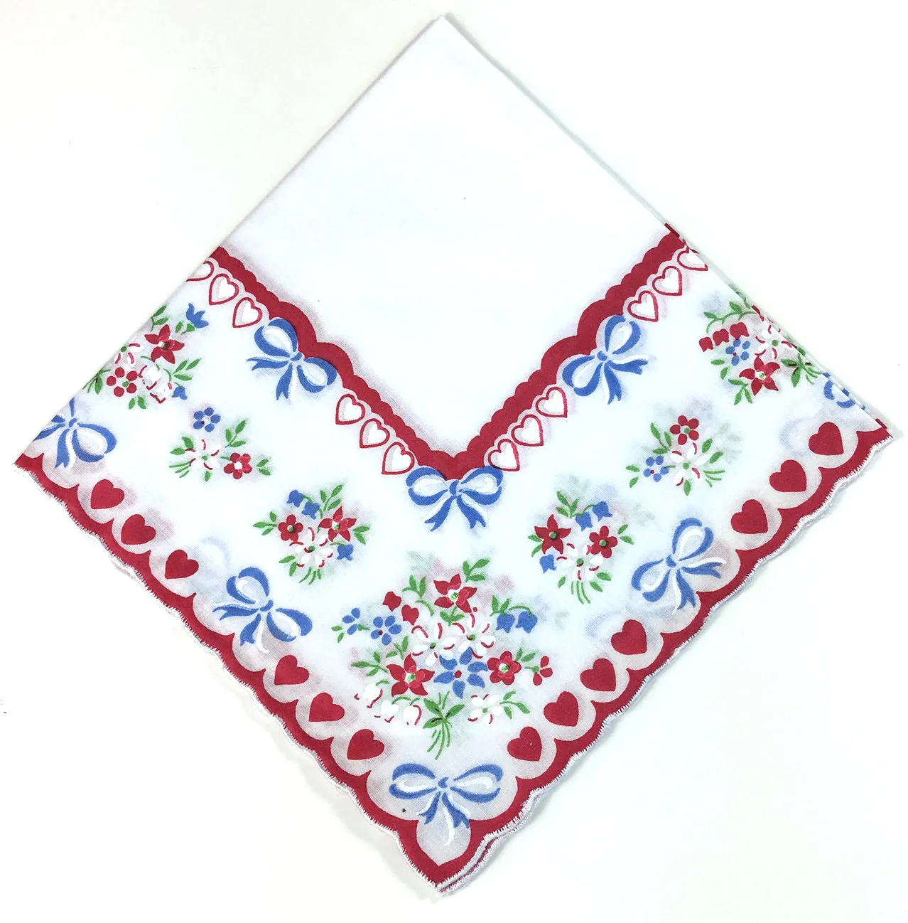 Bluebells & Hearts Valentine Handkerchief Reproduction