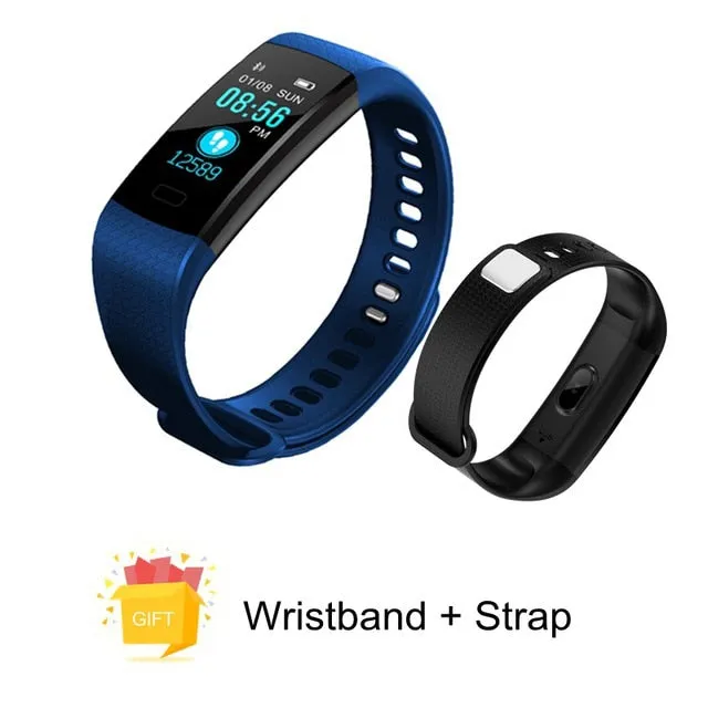 Bluetooth Smart Bracelet Color Screen Y5 Smartband Heart Rate Monitor Blood Pressure Measurement Fitness Tracker Smart Watch Men