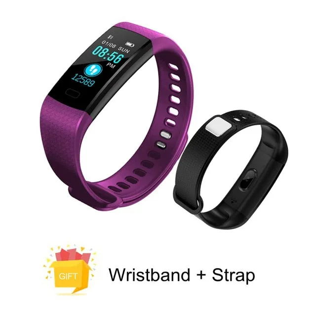 Bluetooth Smart Bracelet Color Screen Y5 Smartband Heart Rate Monitor Blood Pressure Measurement Fitness Tracker Smart Watch Men