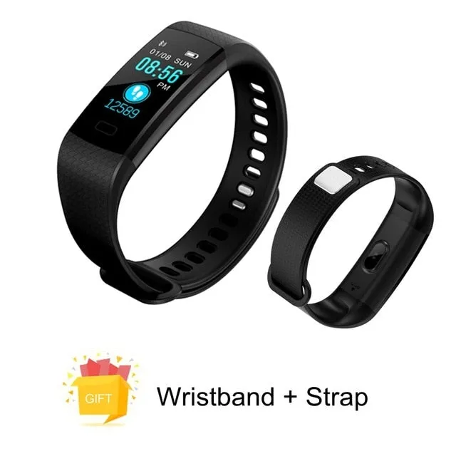 Bluetooth Smart Bracelet Color Screen Y5 Smartband Heart Rate Monitor Blood Pressure Measurement Fitness Tracker Smart Watch Men