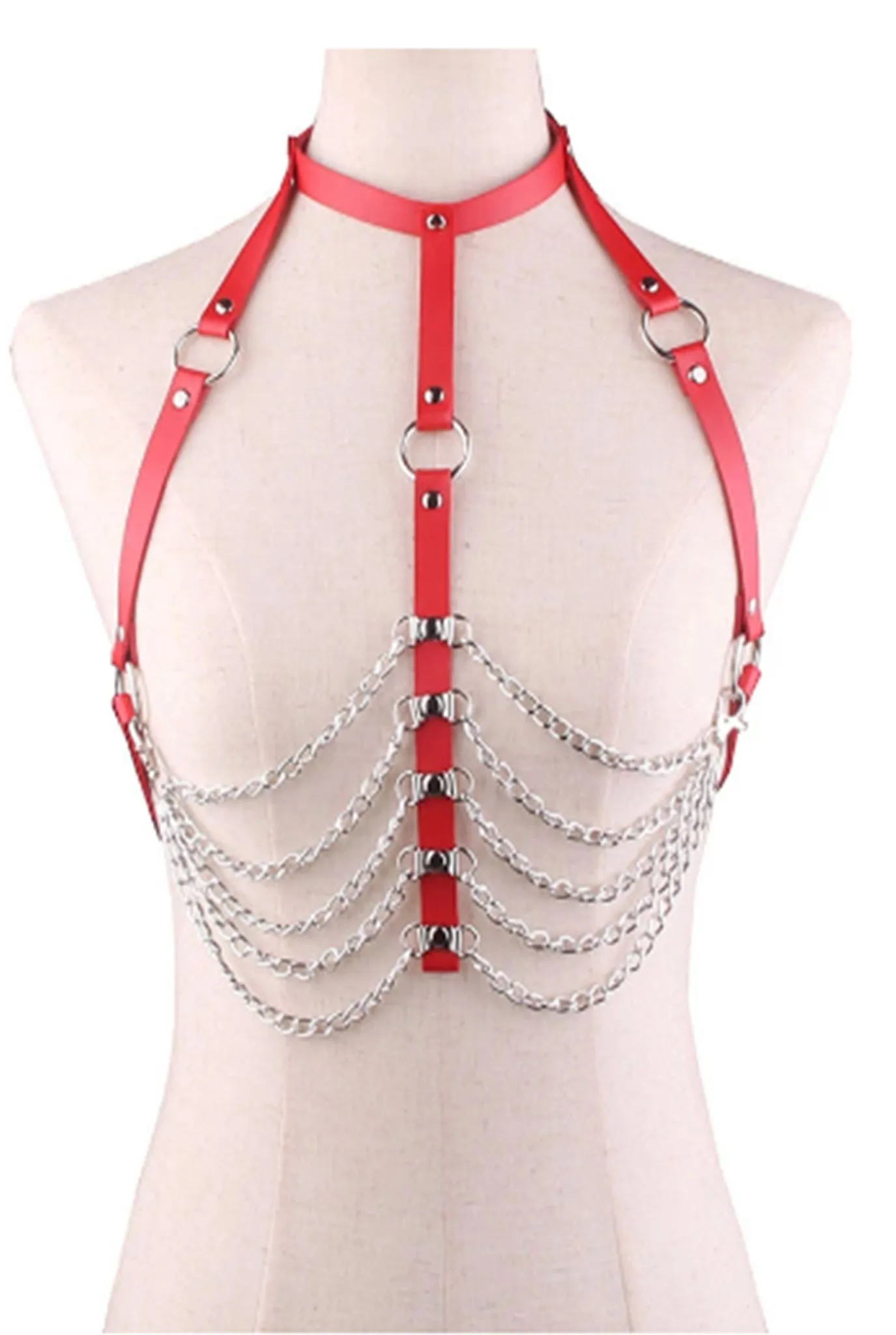 Body Harness with Low Chest Chains