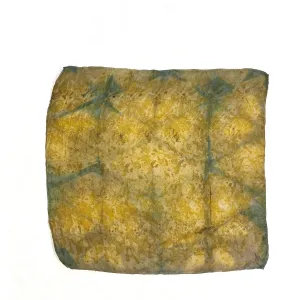 Botanically Dyed Square Silk Scarf in Olive Green