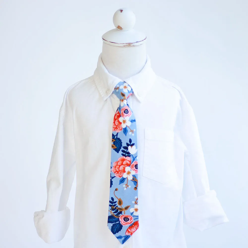 Boy's Pocket Square / Birch Floral In Periwinkle