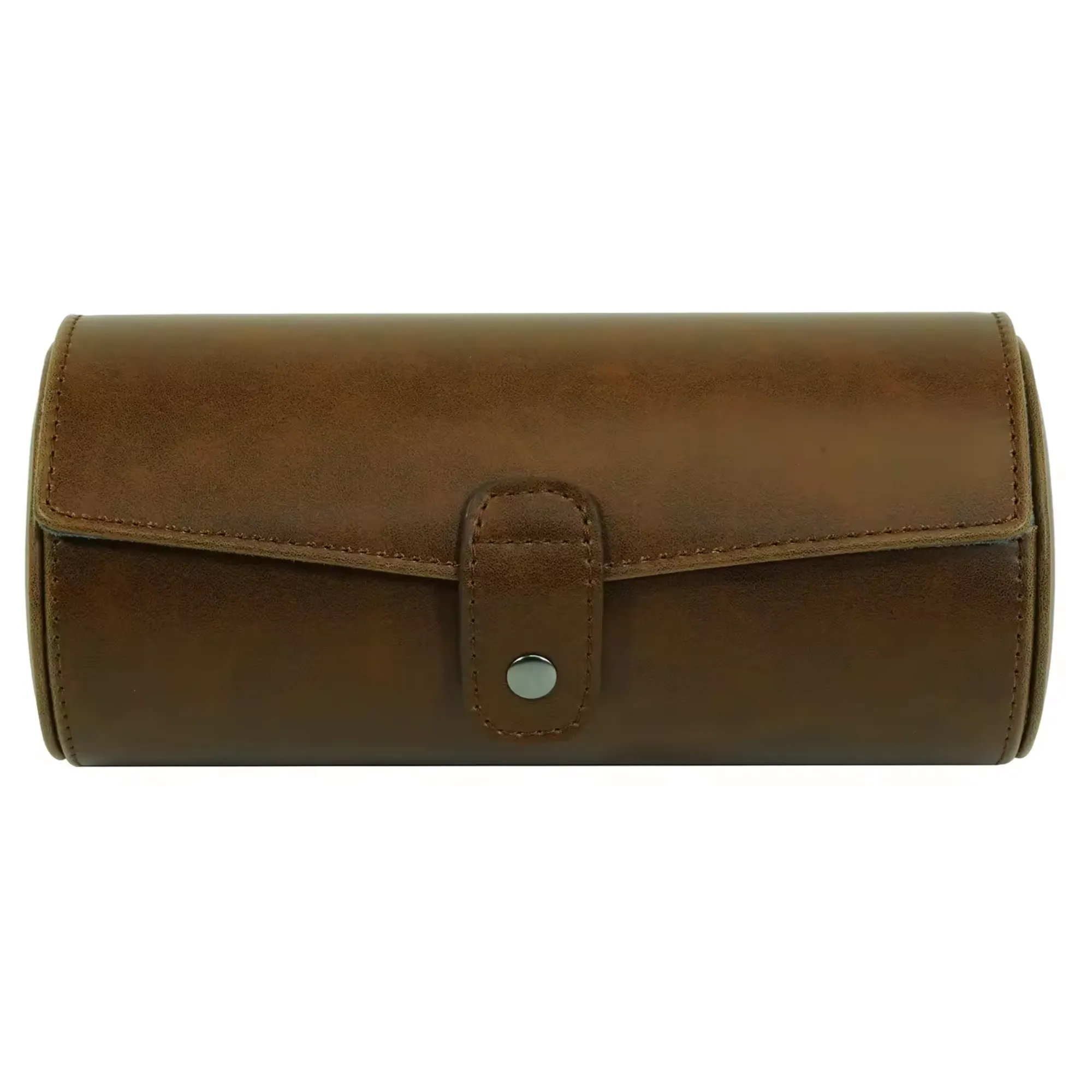 Brown Leather Travel Watch Roll Case