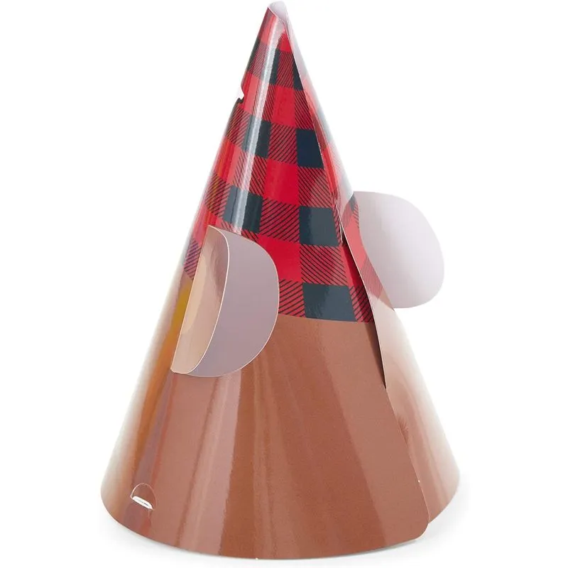 Buffalo Plaid Oh Boy Party Hats for Baby Showers (4.75 x 7 in, 24 Pack)