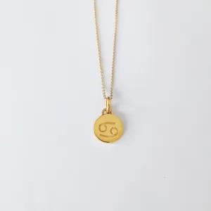 Cancer Necklace, Solid Gold