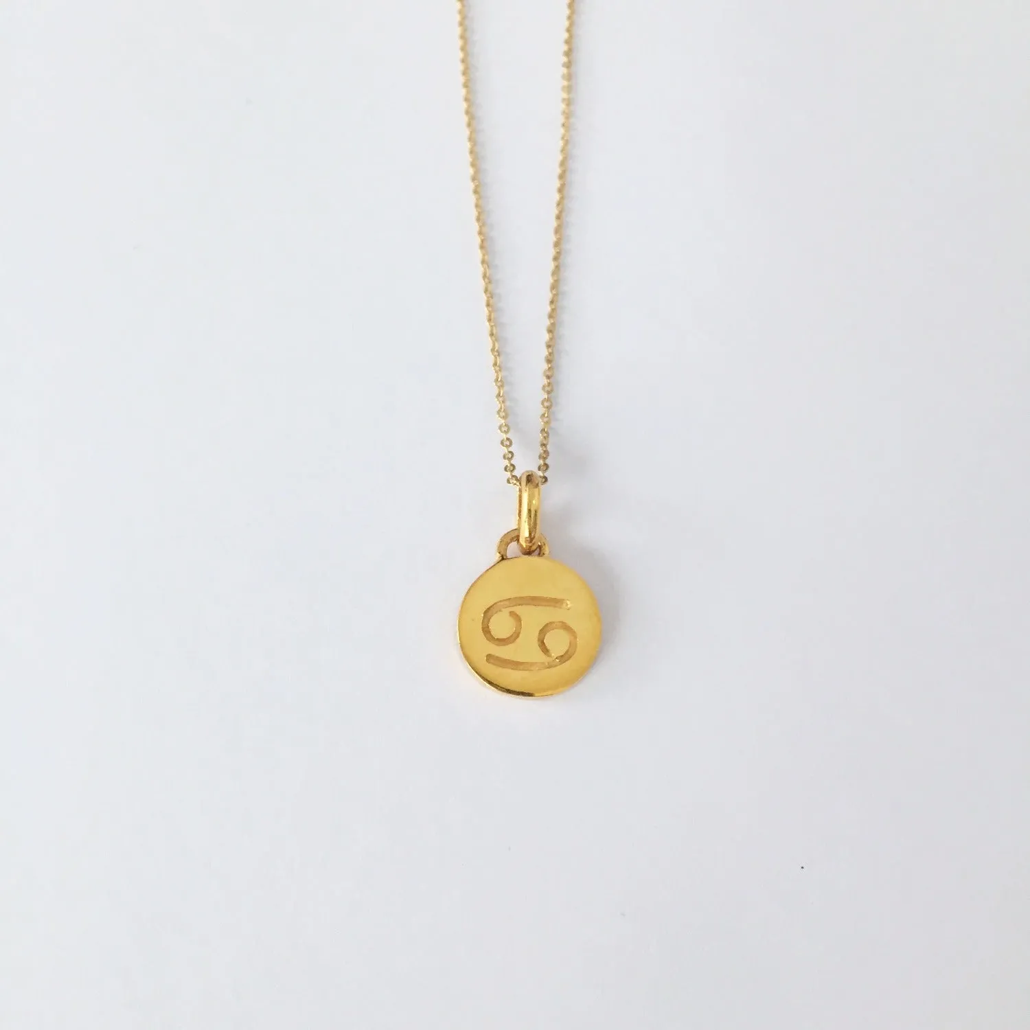 Cancer Necklace, Solid Gold