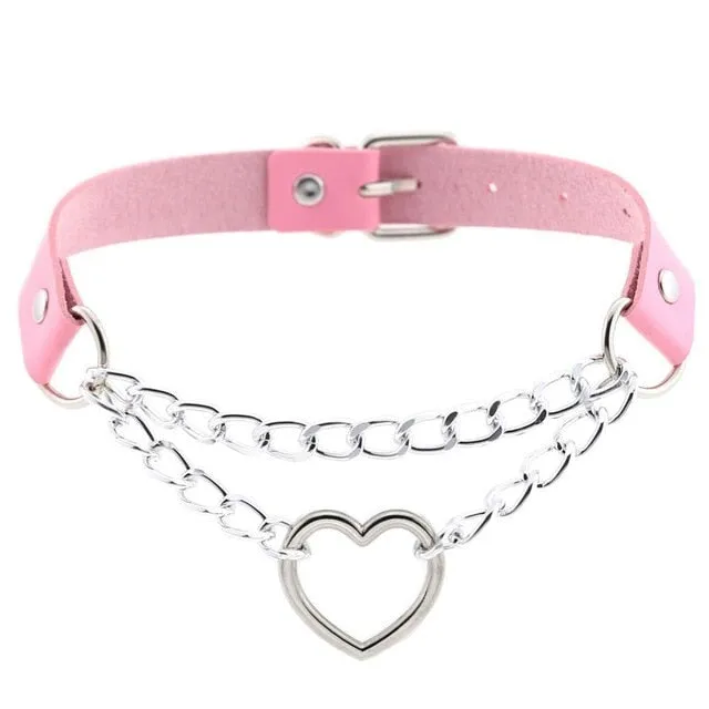 Chained Valentine Choker (15 Colors)