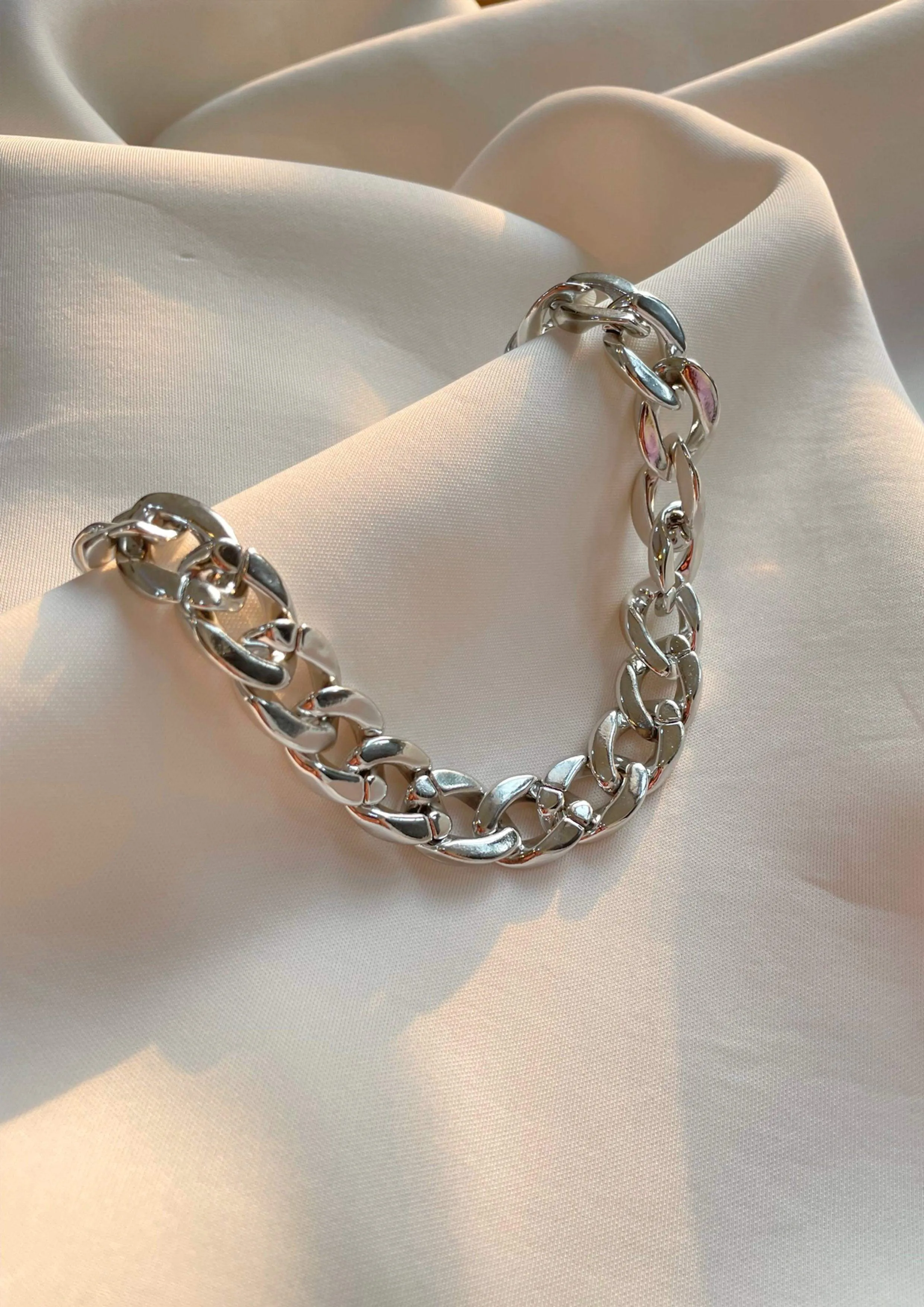 Chunky Silver Chain Choker