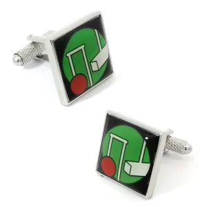 Croquet Black/Green Cufflinks