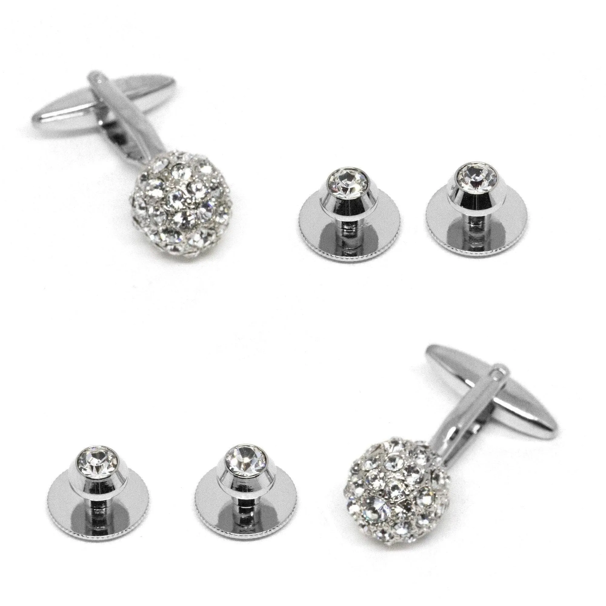 Crystal Ball Cufflinks and Stud Set