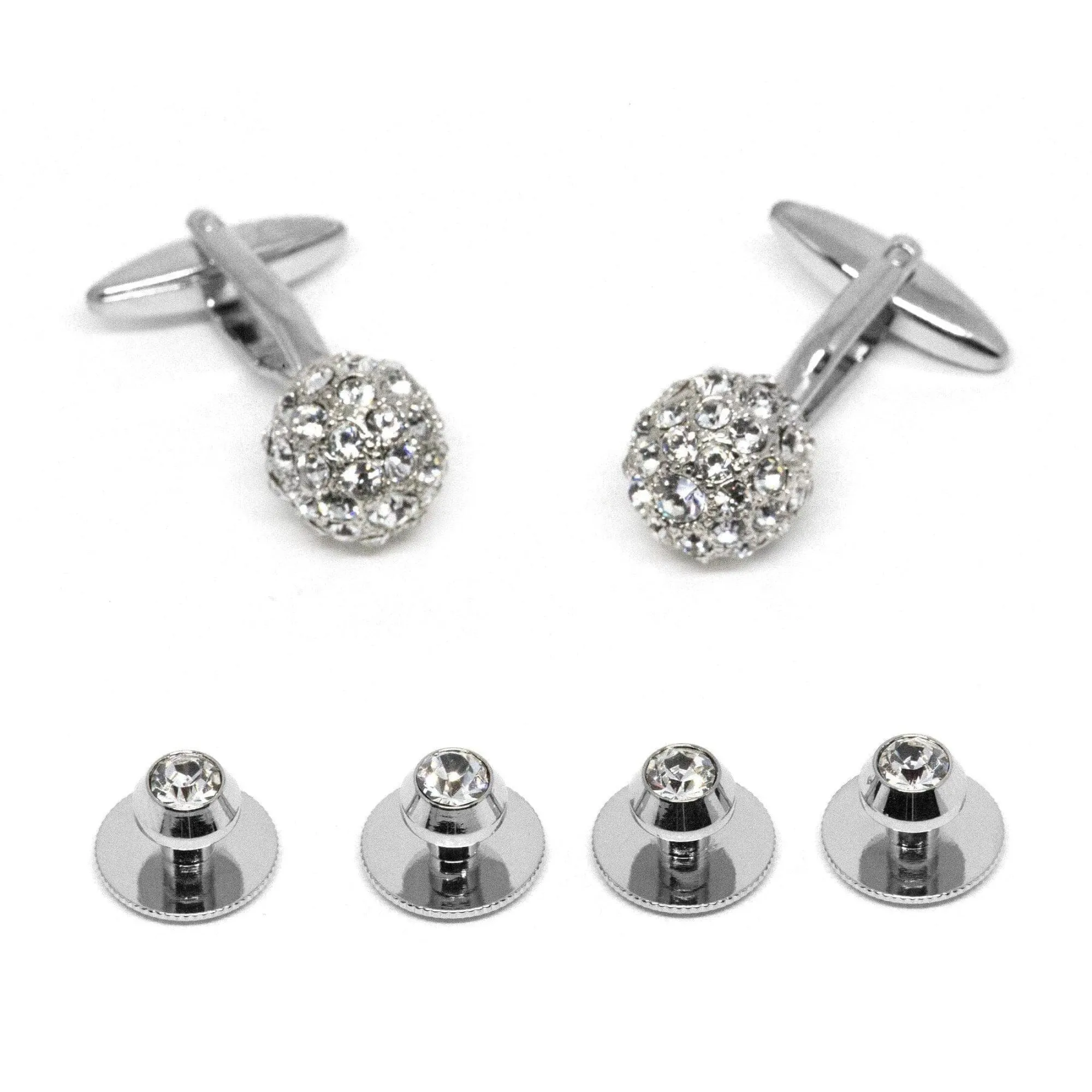 Crystal Ball Cufflinks and Stud Set