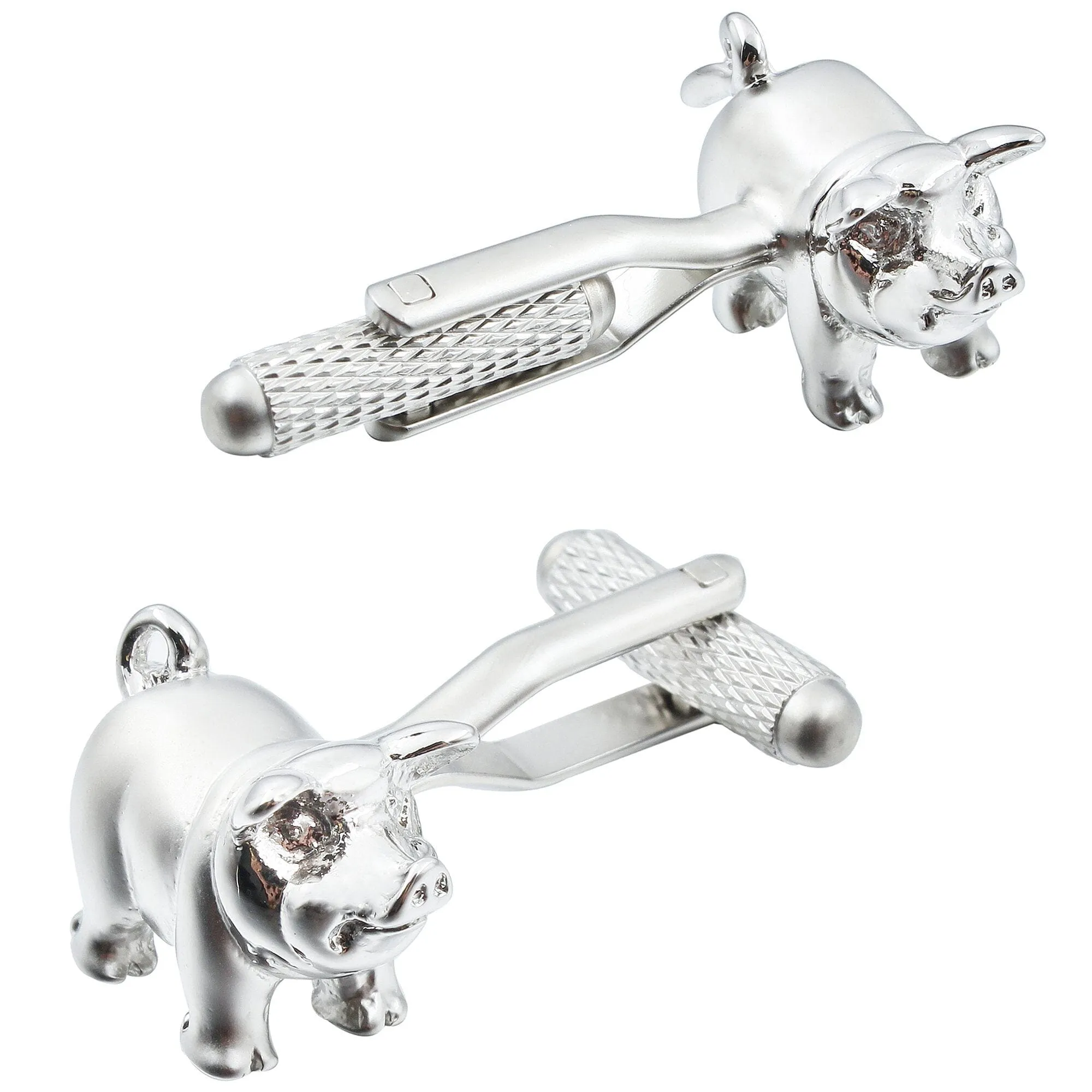 Cute Fat Pig Silver Cufflinks