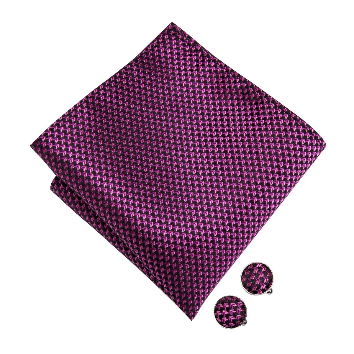 Dark Purple Arrow Novelty Pre-tied Bow Tie Hanky Cufflinks Set