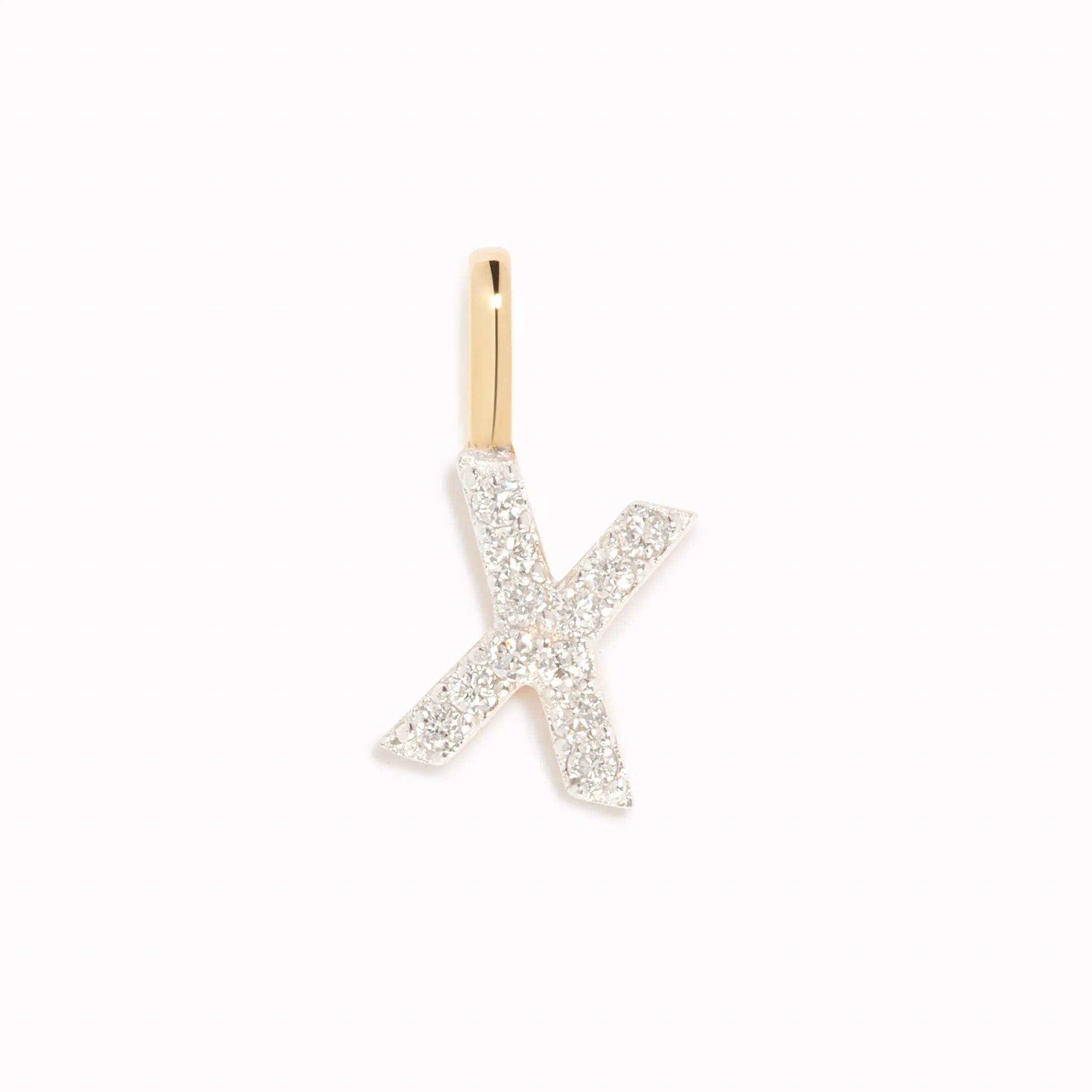 Diamond Initial Pendant 14k Gold - X