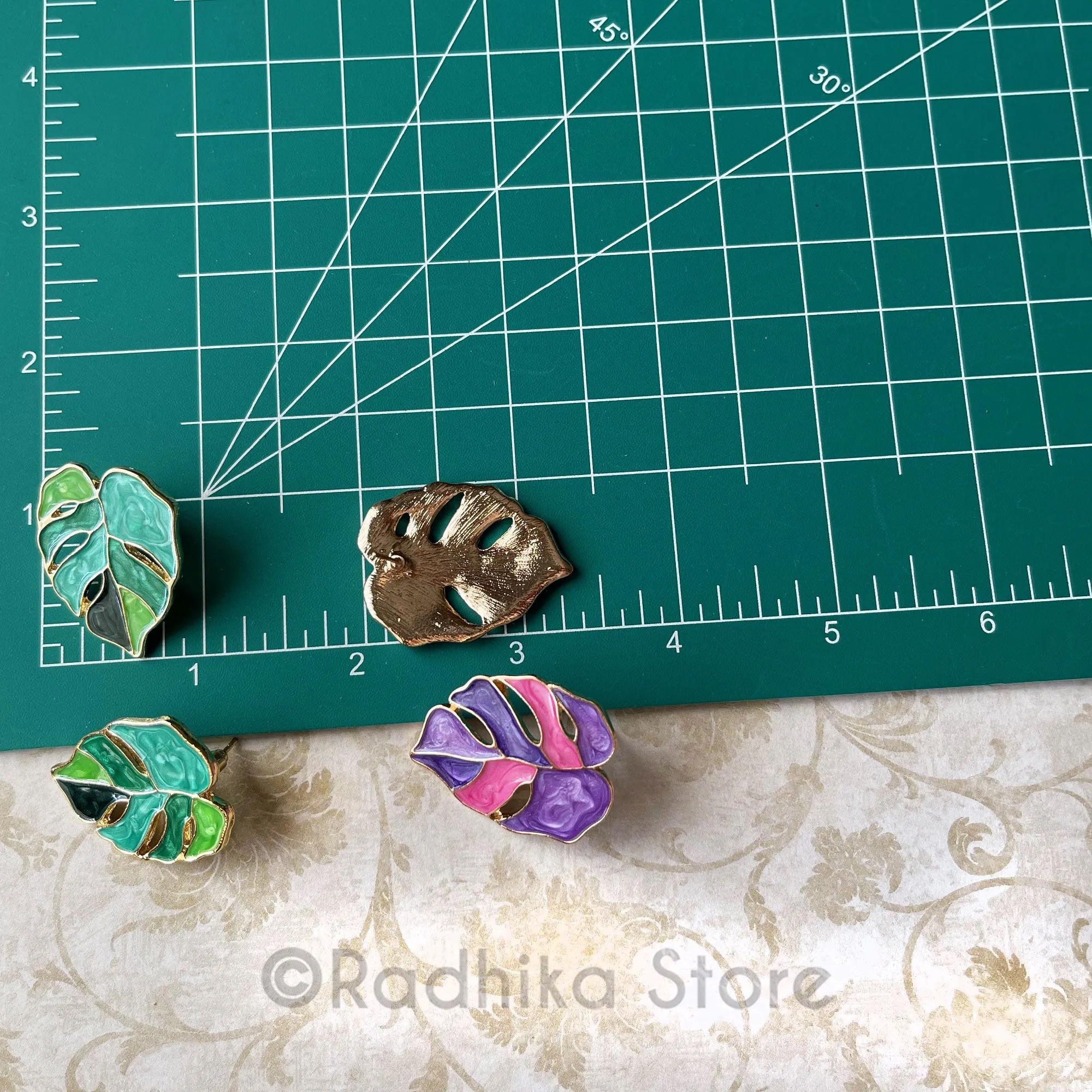 Elephant Ears Leaf Earrings - 1 Inch