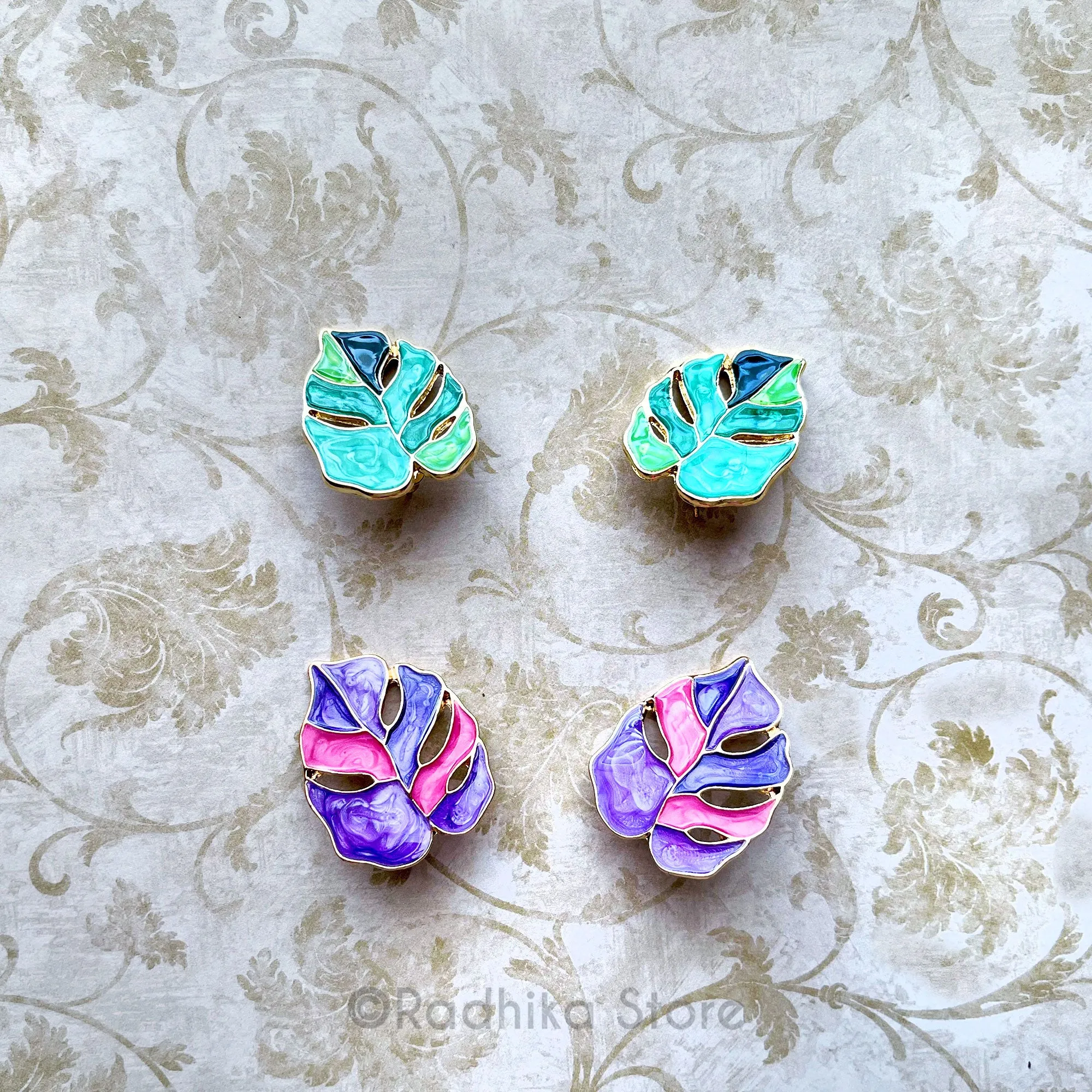 Elephant Ears Leaf Earrings - 1 Inch