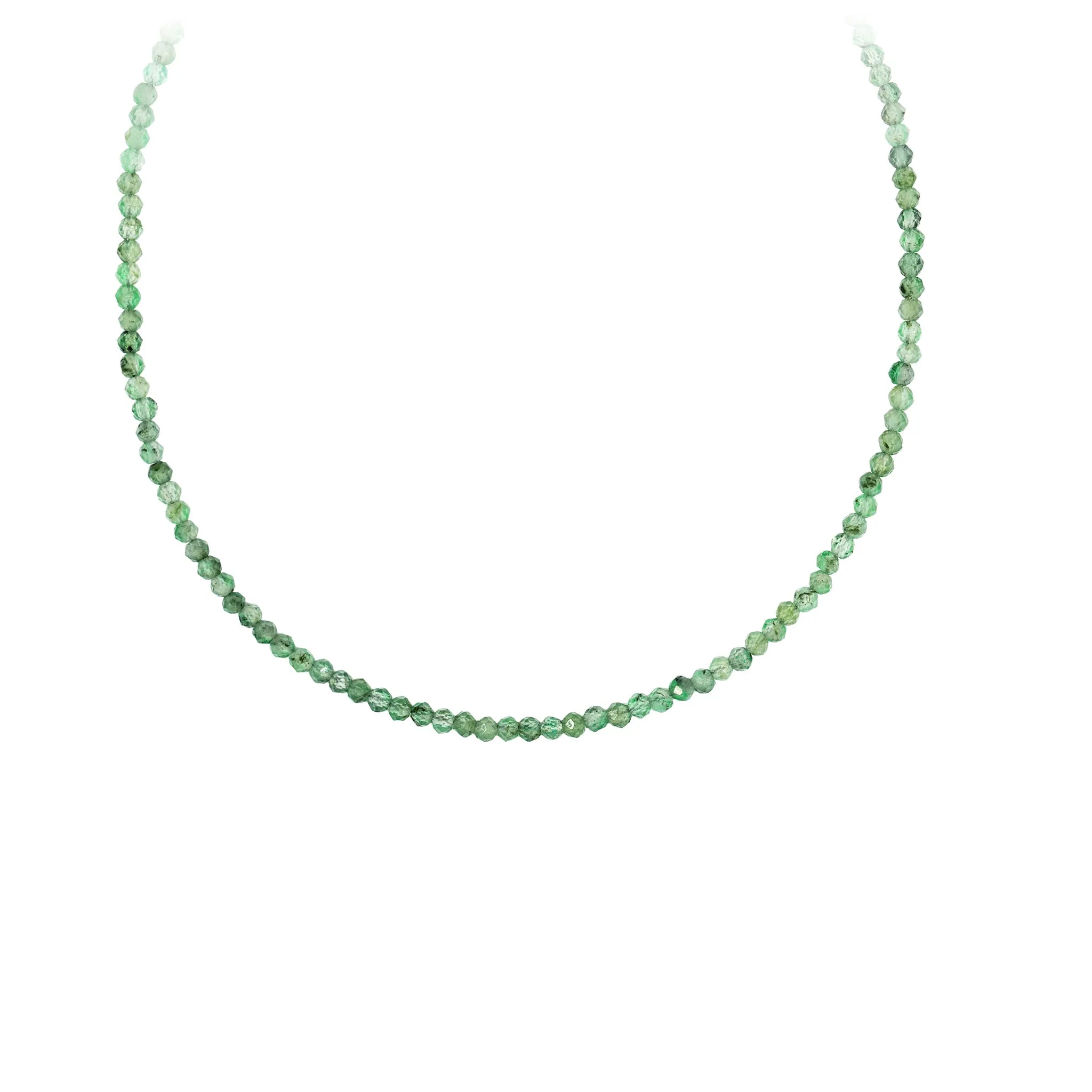 Emerald 14K Gold Faceted Stone Choker