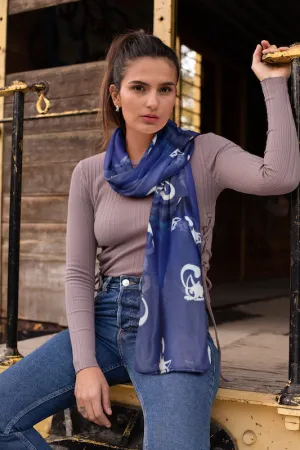 Fabulous Felines Navy Blue Cat Scarf