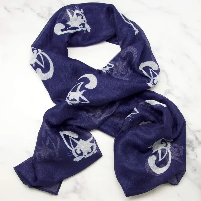 Fabulous Felines Navy Blue Cat Scarf