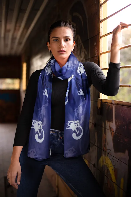 Fabulous Felines Navy Blue Cat Scarf