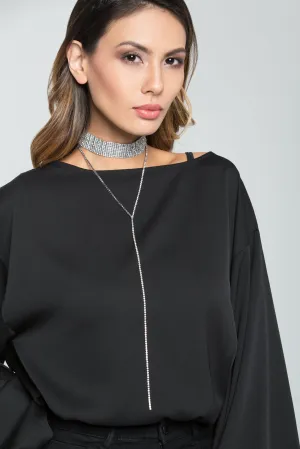 Faux Rhinestone Spread Choker Necklace