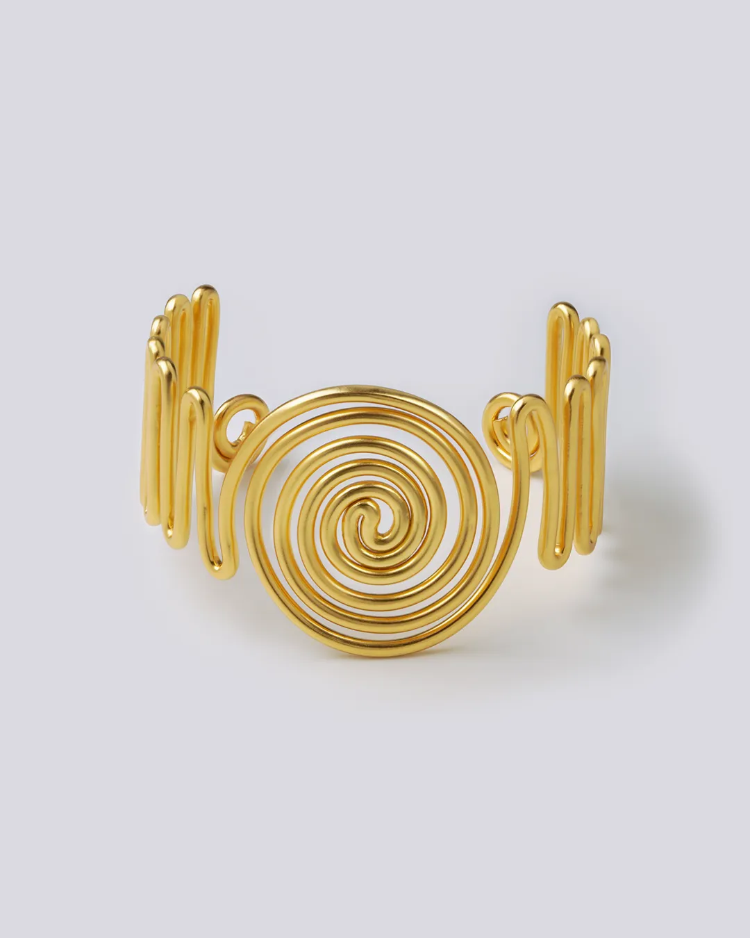 Fibonacci spiral gold bracelet