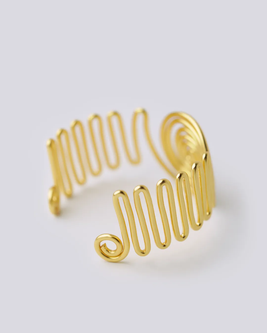 Fibonacci spiral gold bracelet