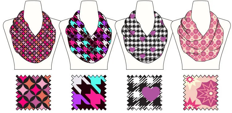 girls geometric print infinti lite weight scarf Case of 60