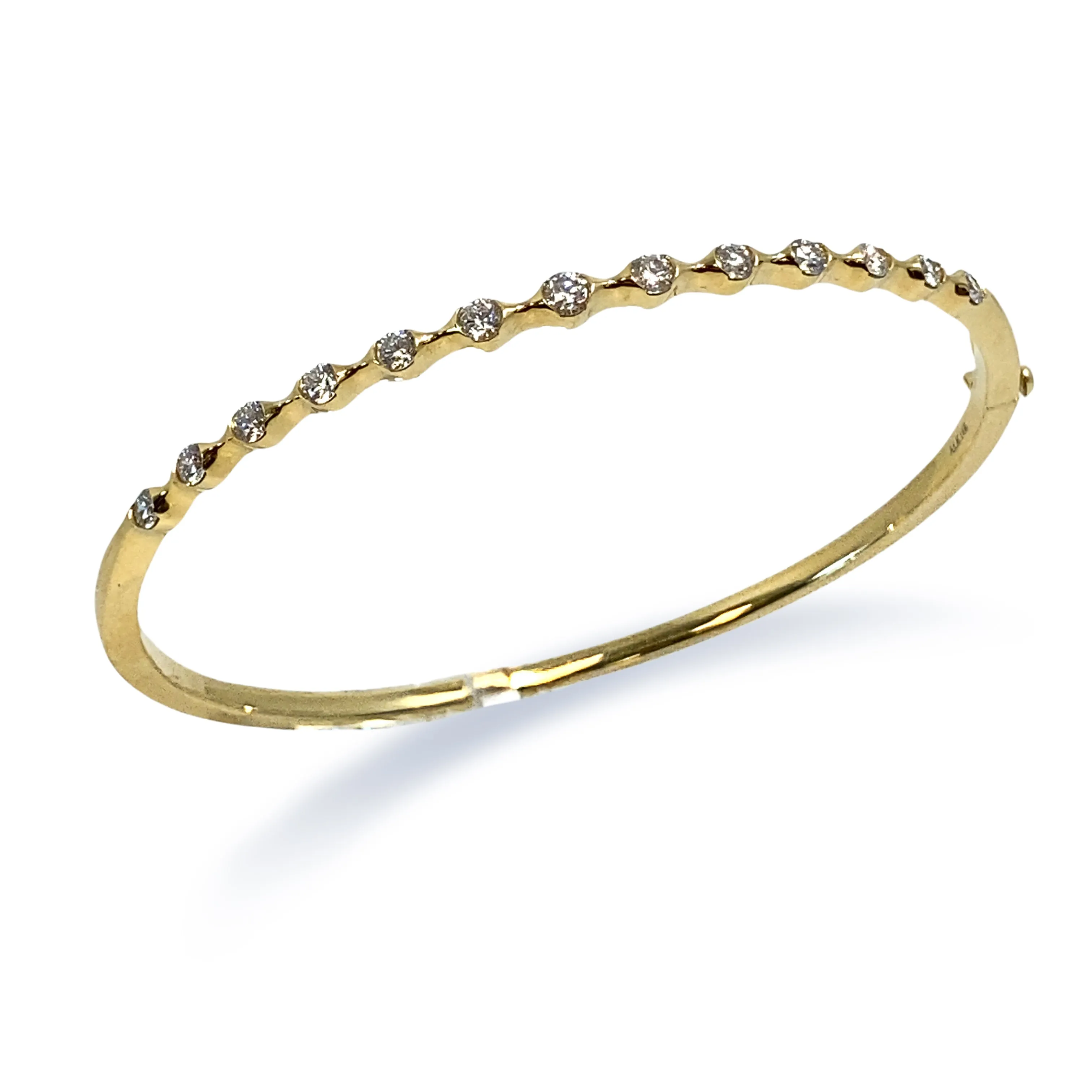 Gold and Diamond Bangle Bracelet