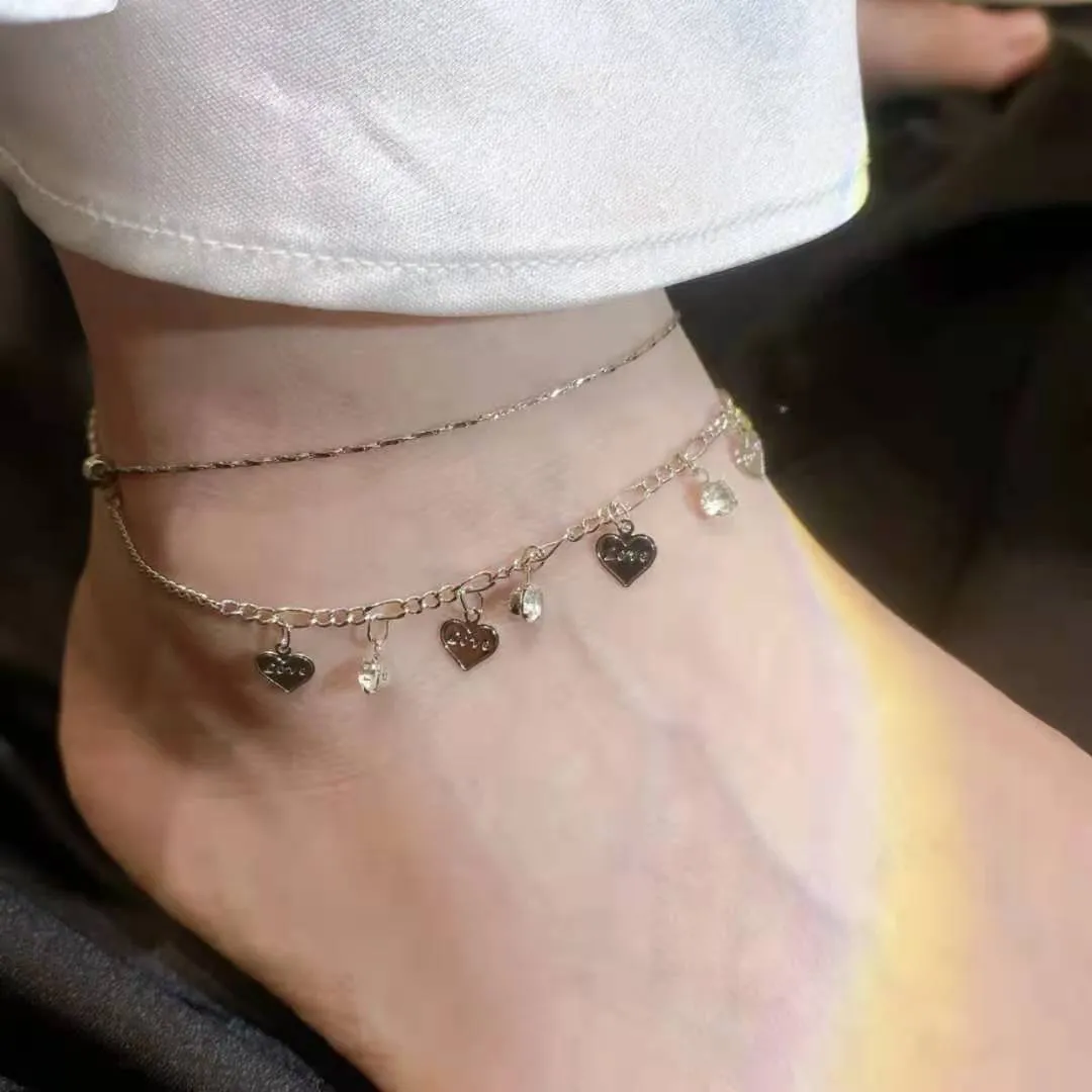 Gold Heart Chain Anklet