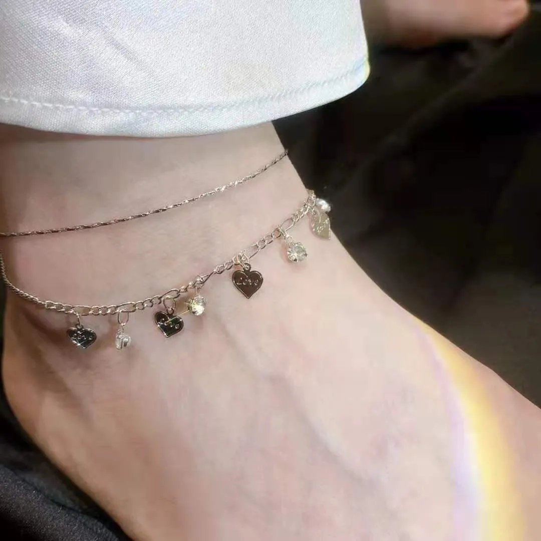 Gold Heart Chain Anklet