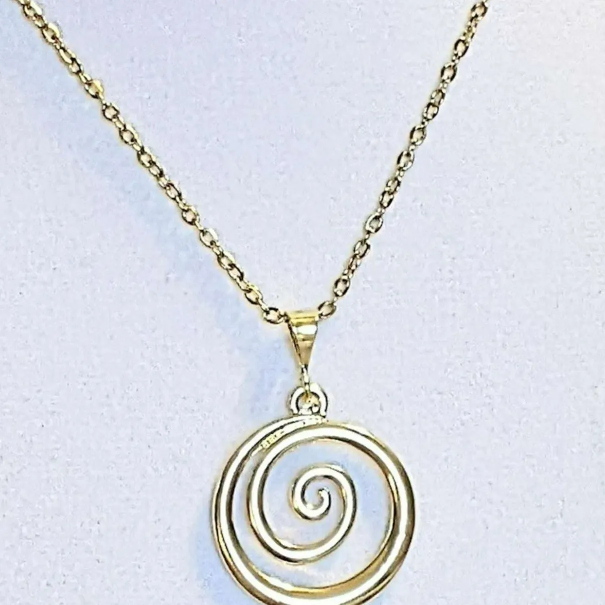 Gold Spiral Necklace, 18- 24 inch