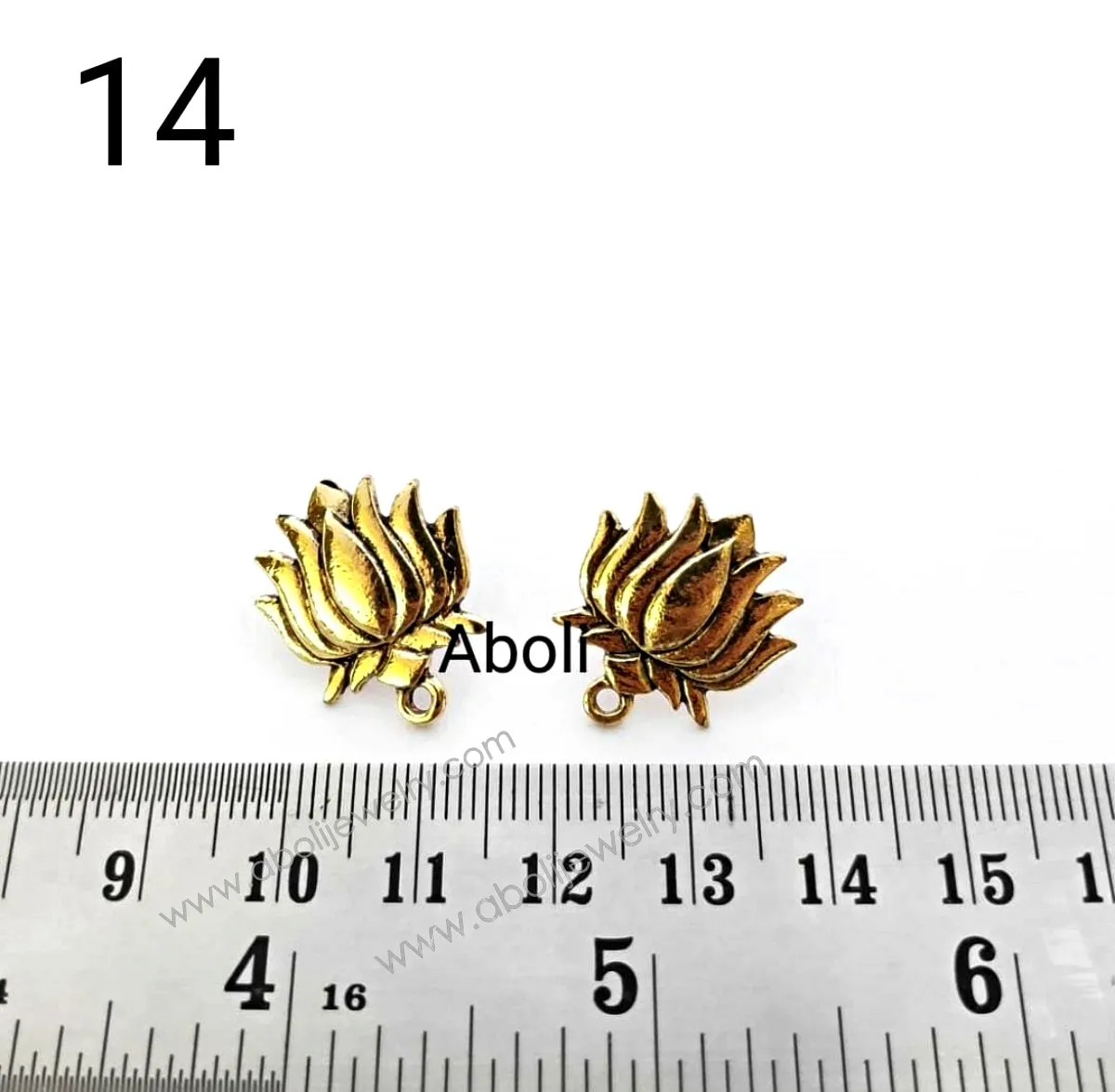 Golden lotus stud components metal earrings findings ESG14