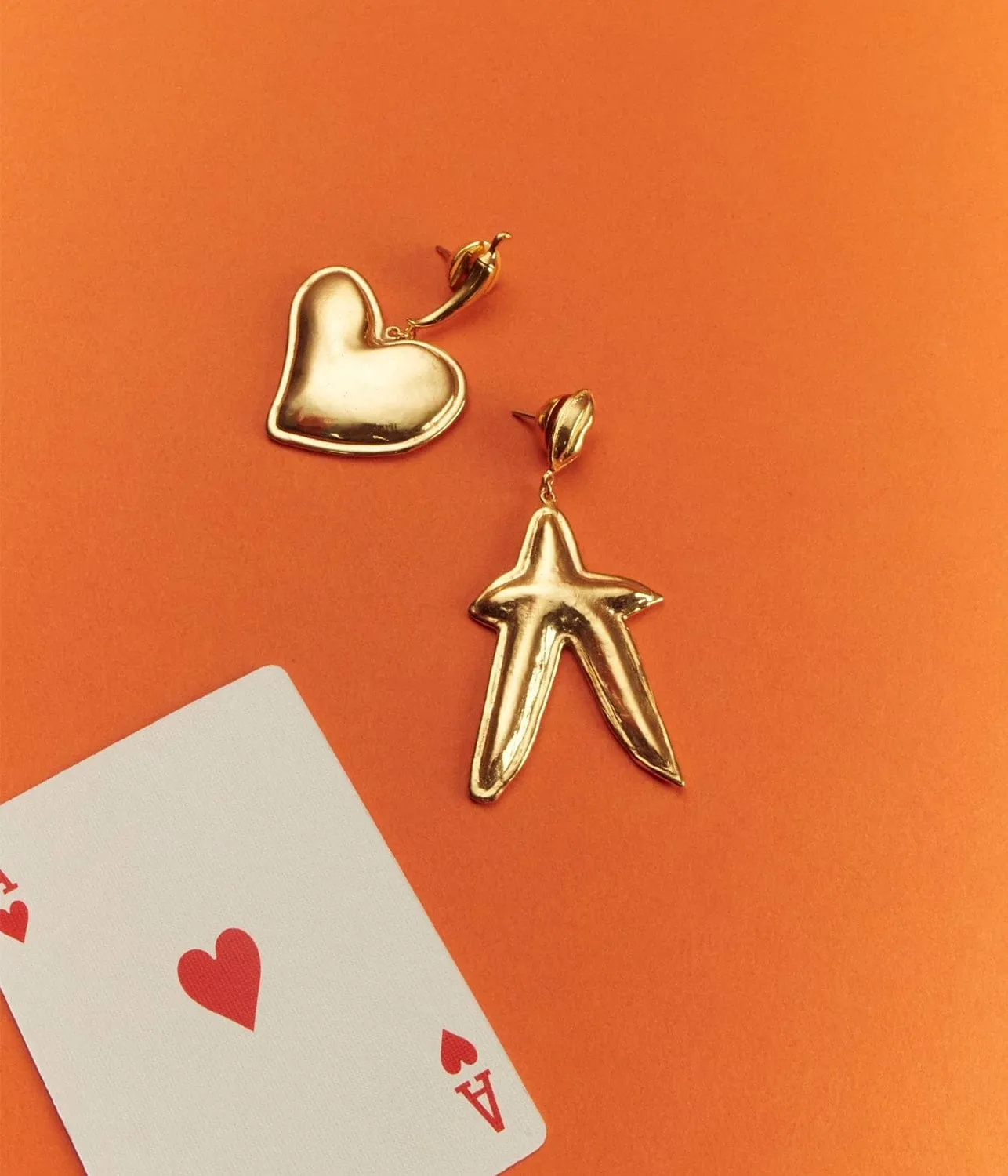 HIGH ROLLER HEART STAR EARRINGS