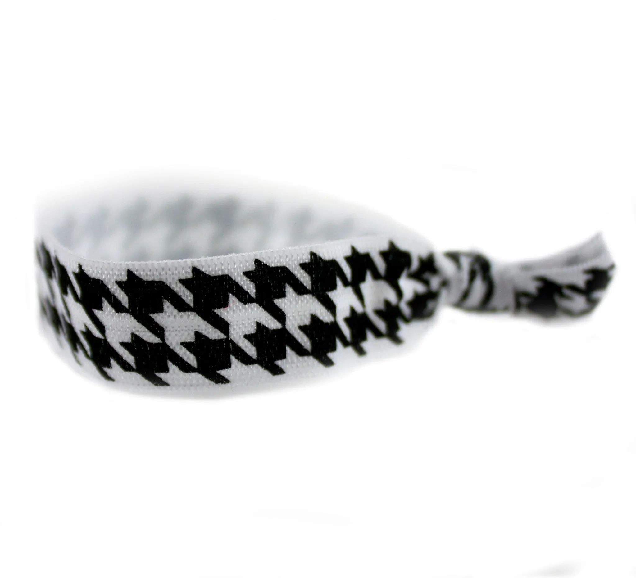 Houndstooth White Hair Tie (SKU 6030)