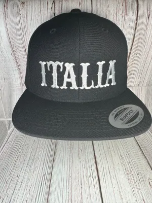 “ITALIA” Black SnapBack Hat