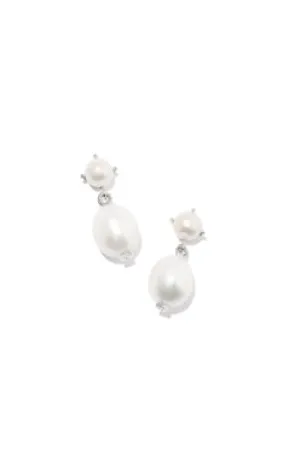 Kendra Scott Eve Drop Silver Pearl Earrings