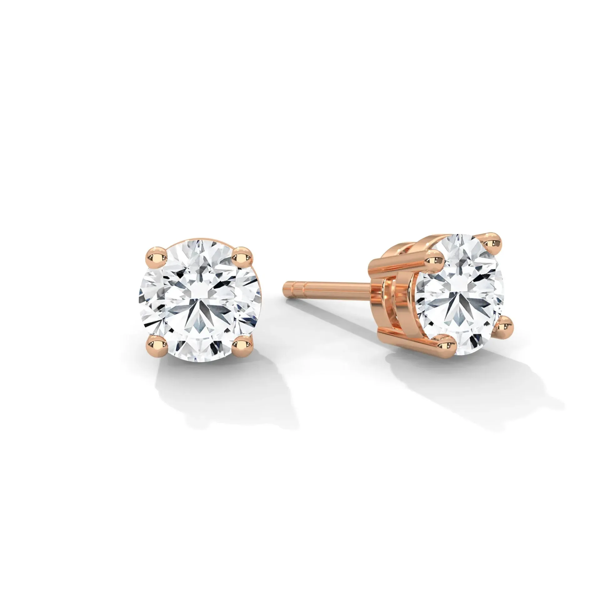 Lab-Grown Diamond Round 4 Prong Stud Earrings