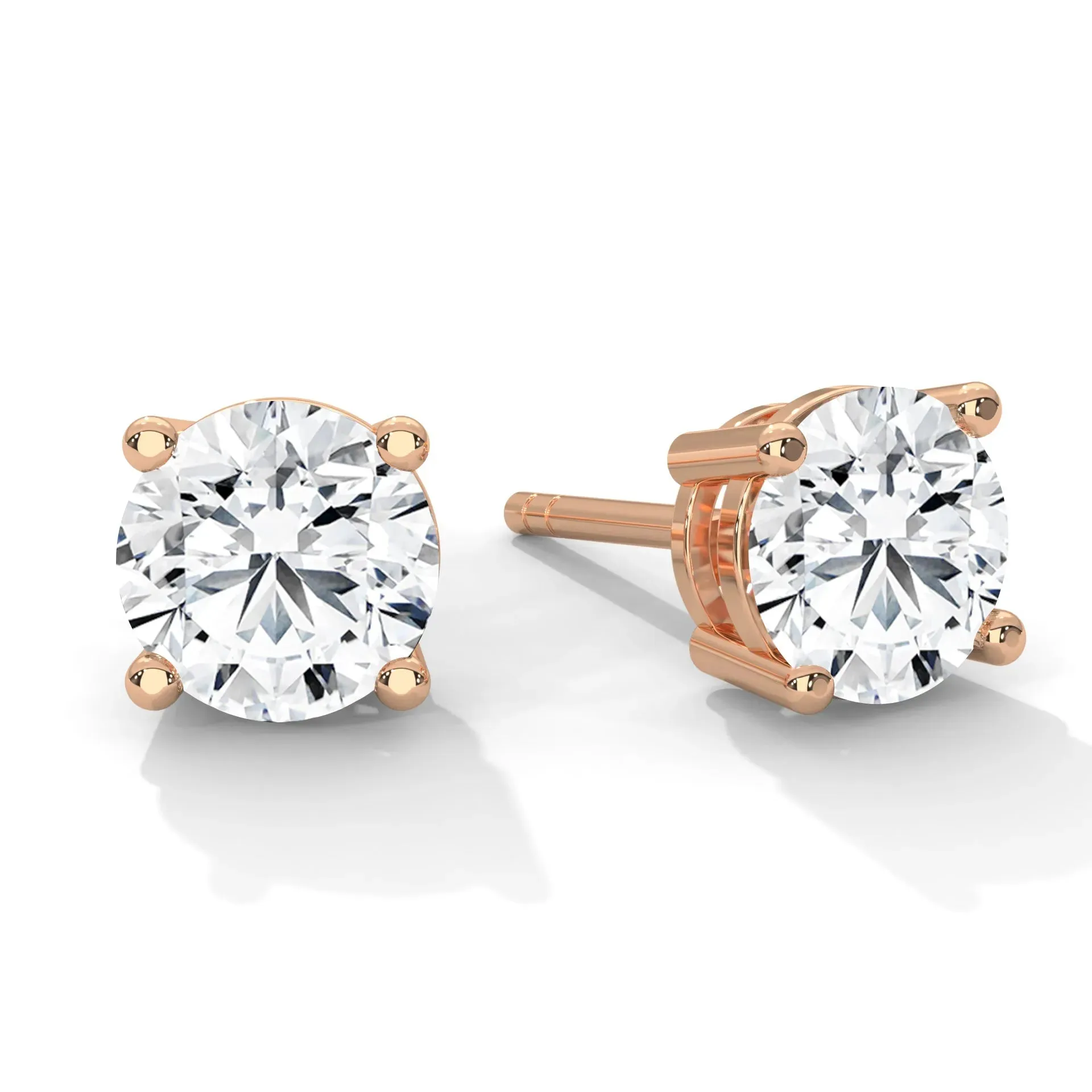 Lab-Grown Diamond Round 4 Prong Stud Earrings