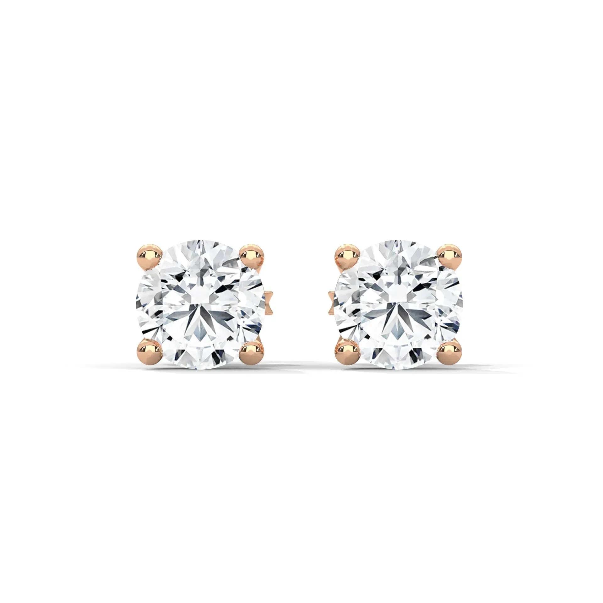 Lab-Grown Diamond Round 4 Prong Stud Earrings