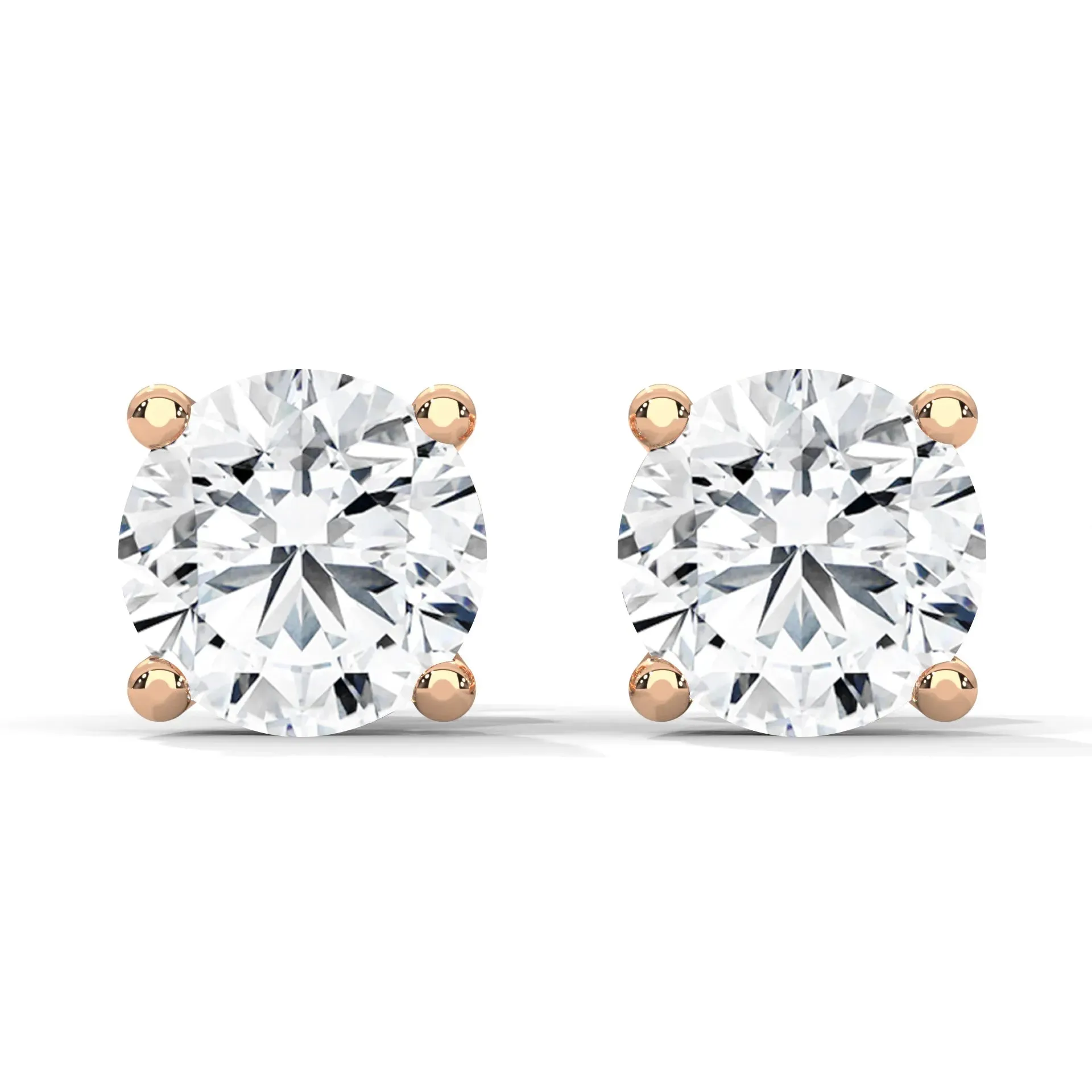 Lab-Grown Diamond Round 4 Prong Stud Earrings