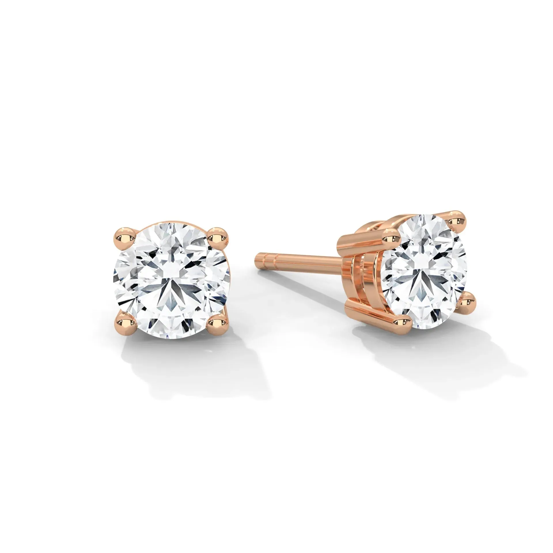 Lab-Grown Diamond Round 4 Prong Stud Earrings