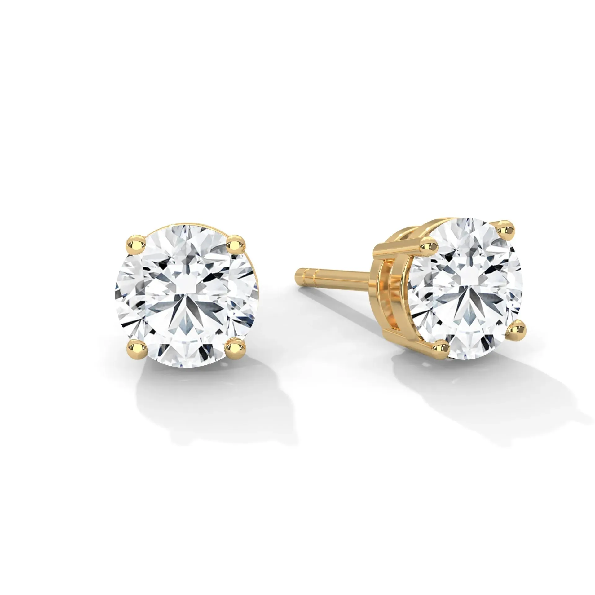 Lab-Grown Diamond Round 4 Prong Stud Earrings